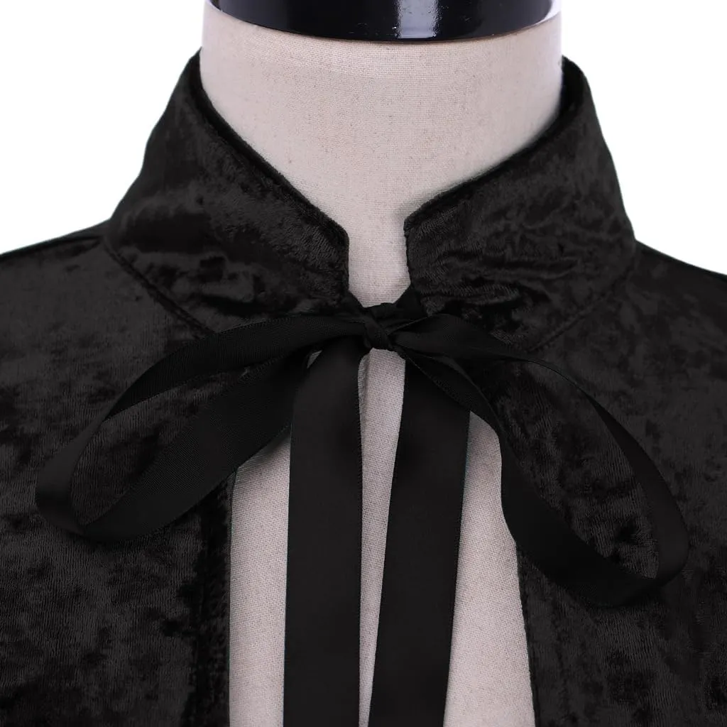 Medieval Shawl Women Renaissance Velvet Cape Wraps Costume Lace Gothic Lolita Cloak for Party