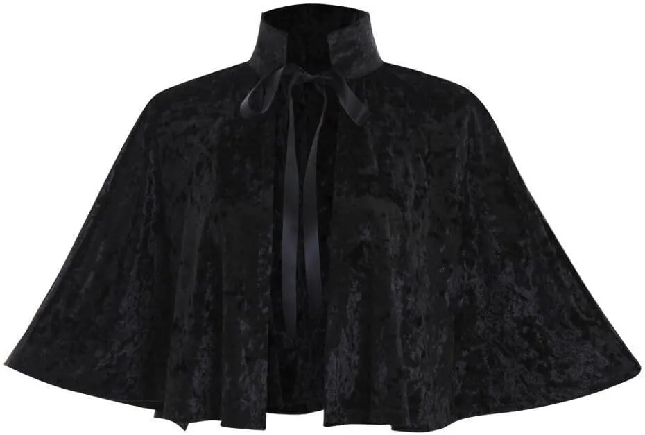 Medieval Shawl Women Renaissance Velvet Cape Wraps Costume Lace Gothic Lolita Cloak for Party