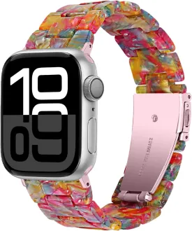 Miimall Women Resin Bands for Apple Watch Series 10 9 8 7 6 5 4 3 2 1 Ultra SE Colorful Dressy Cute Classy Lightweight Comfort 38mm 40mm 41mm 42mm 44mm 45mm 46mm 49mm Resin Bracelet Strap for iwatch