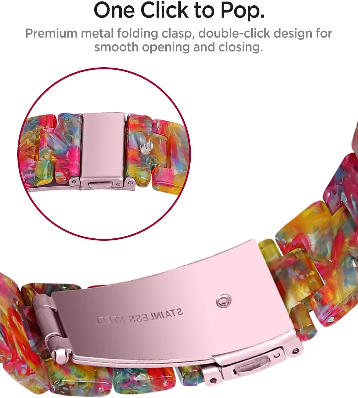 Miimall Women Resin Bands for Apple Watch Series 10 9 8 7 6 5 4 3 2 1 Ultra SE Colorful Dressy Cute Classy Lightweight Comfort 38mm 40mm 41mm 42mm 44mm 45mm 46mm 49mm Resin Bracelet Strap for iwatch