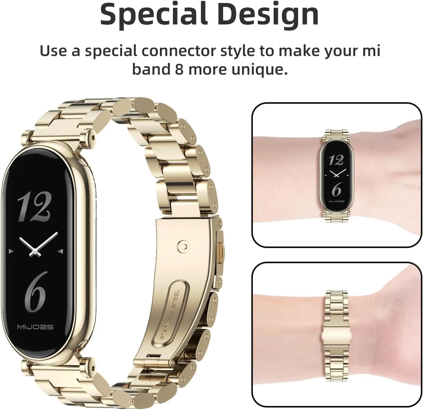 MIJOBS Strap for Xiaomi Mi Band 8/Mi Band 9 Breathable Replacement Strap for Mi Fit Band 8/9 SmartWatch Straps Wristband Bracelet for Women Men