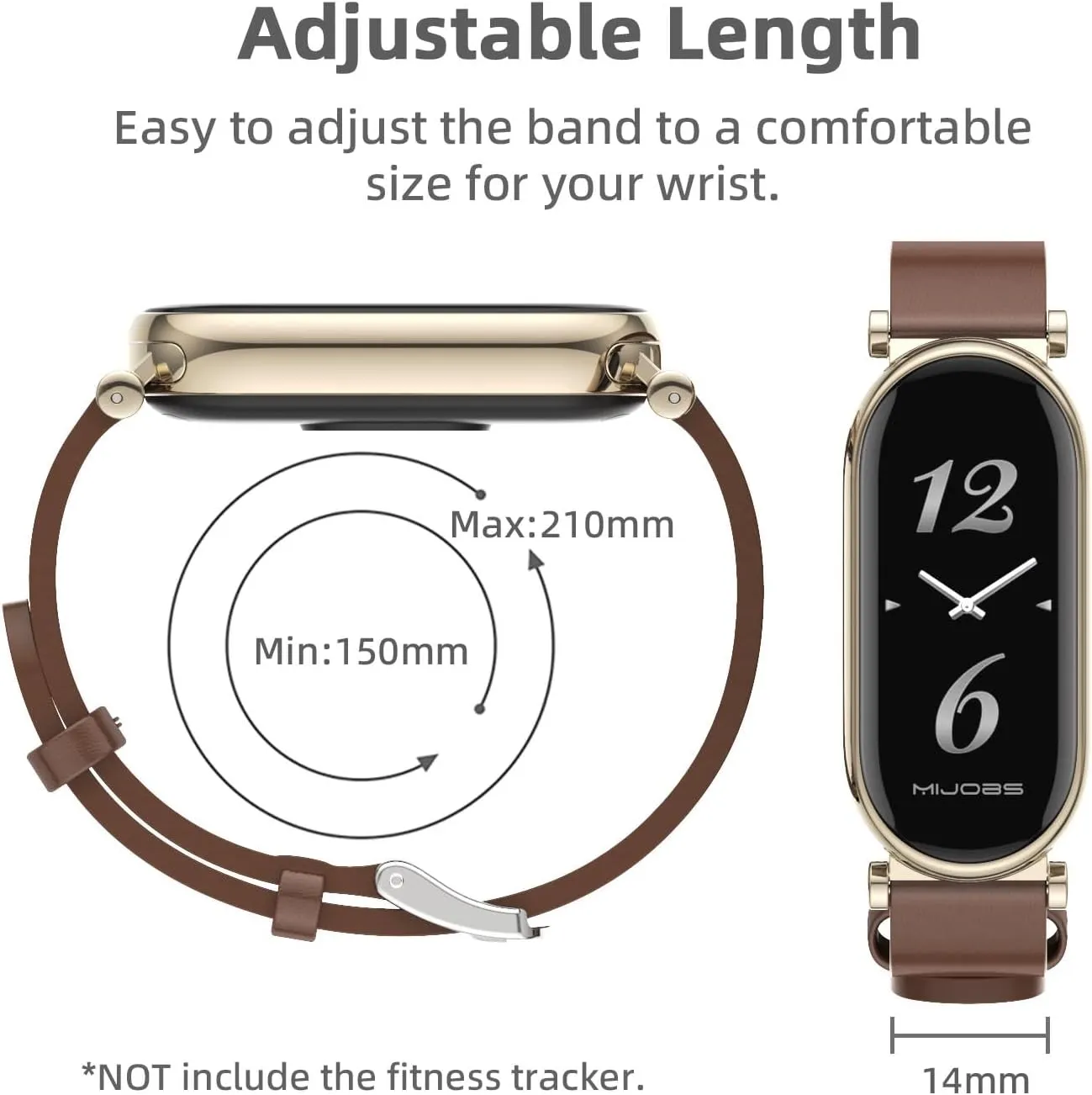 MIJOBS Strap for Xiaomi Mi Band 9/8 - Genuine Leather Replacement Watch Wrist Smart Bracelet Accessories for Mi 8 Fit