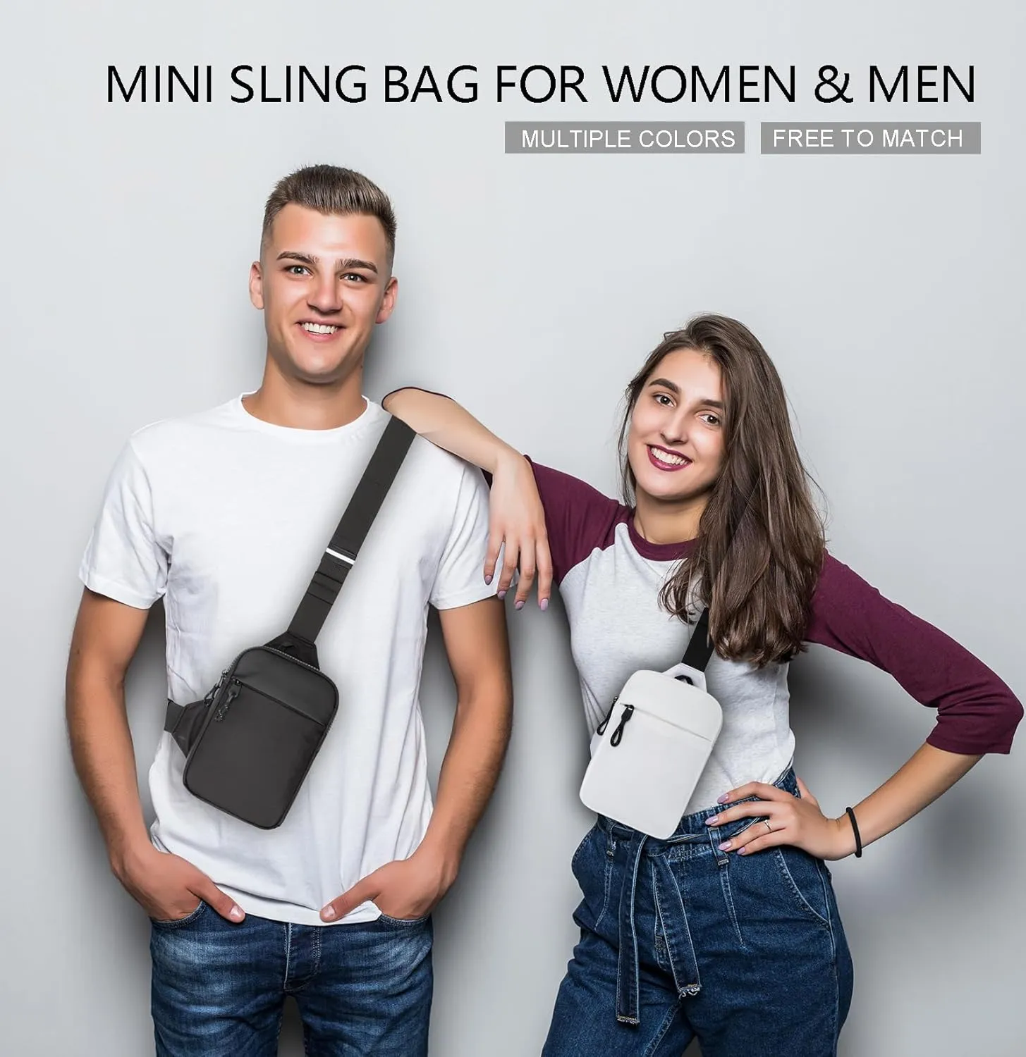 Mini Sling Bag for Men Women, Waterproof Utility Crossbody Backpack Chest Bag for Hiking Travel Sports Running