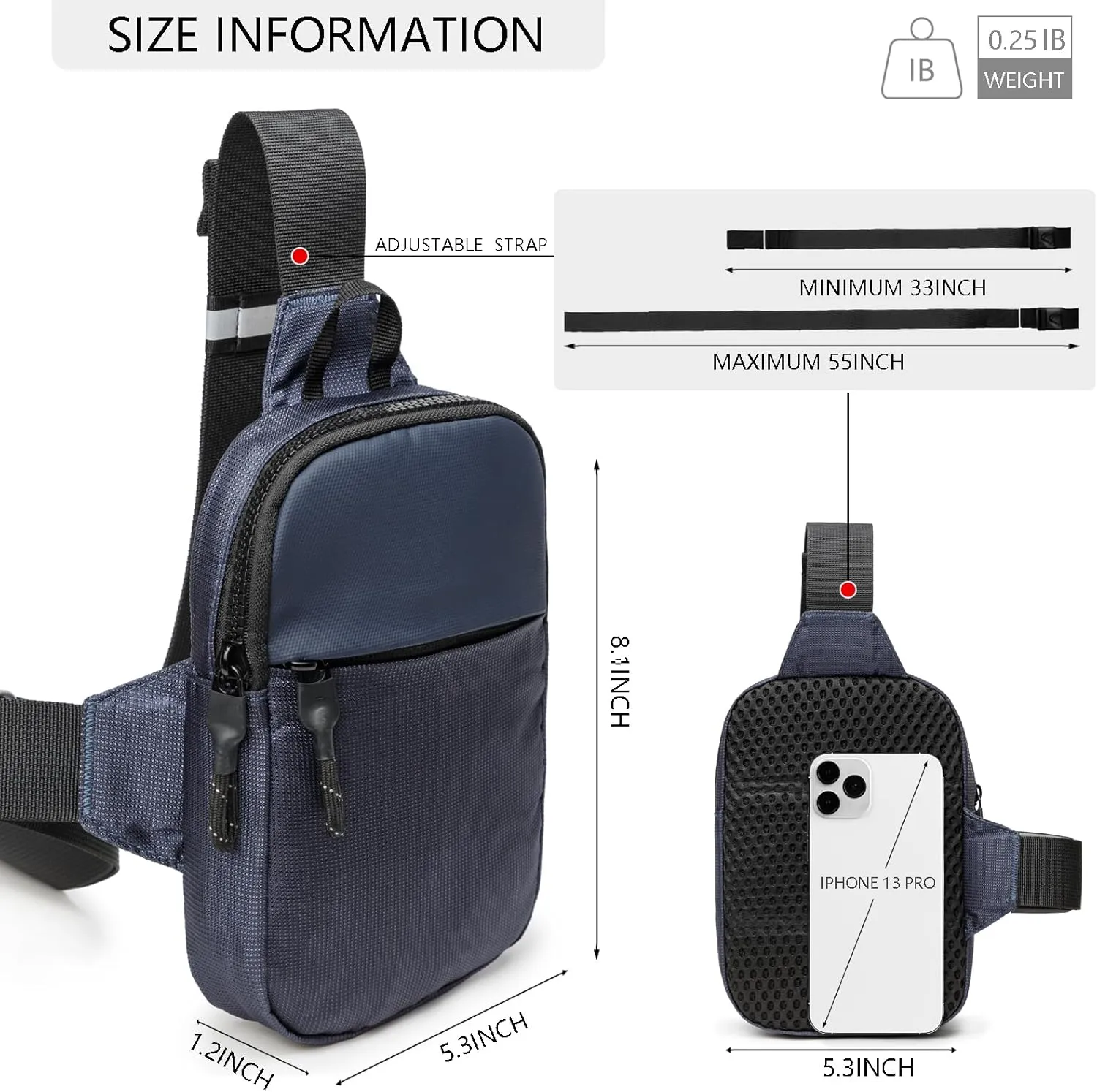 Mini Sling Bag for Men Women, Waterproof Utility Crossbody Backpack Chest Bag for Hiking Travel Sports Running