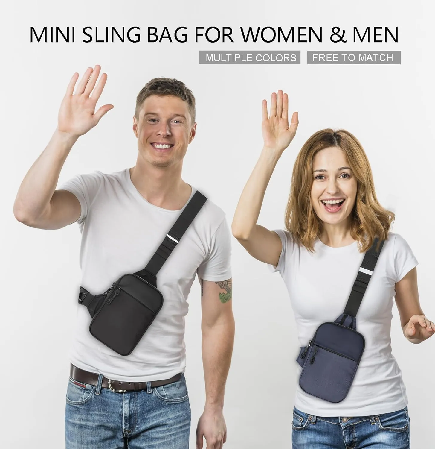 Mini Sling Bag for Men Women, Waterproof Utility Crossbody Backpack Chest Bag for Hiking Travel Sports Running