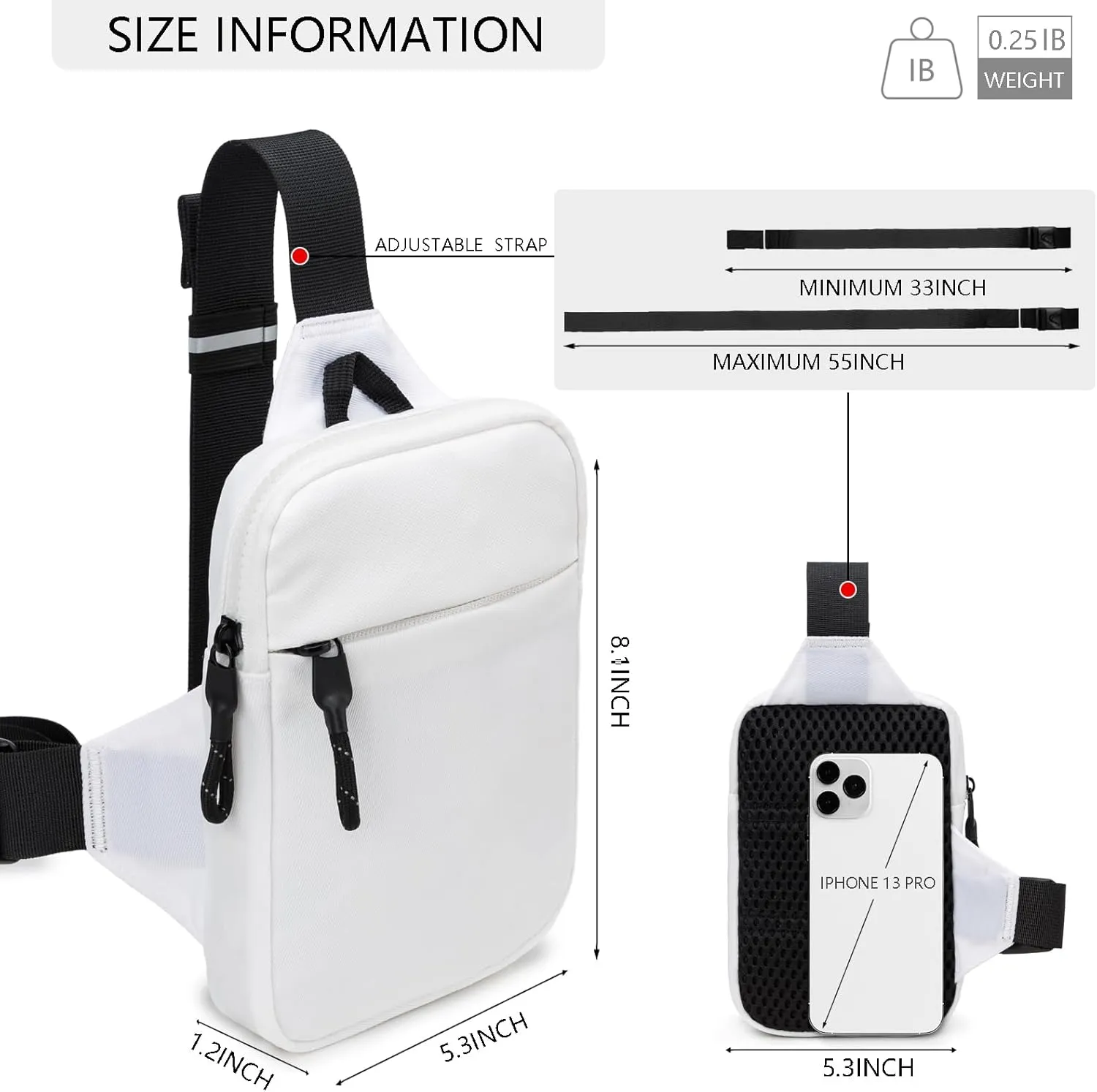 Mini Sling Bag for Men Women, Waterproof Utility Crossbody Backpack Chest Bag for Hiking Travel Sports Running