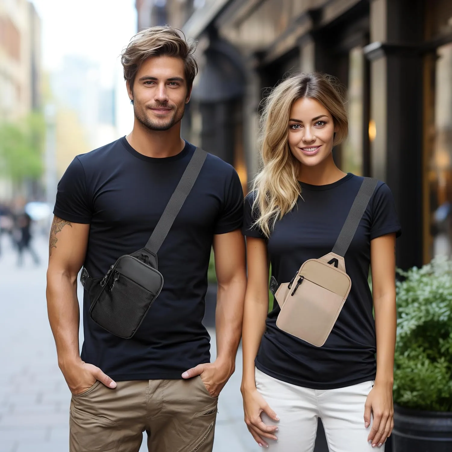 Mini Sling Bag for Men Women, Waterproof Utility Crossbody Backpack Chest Bag for Hiking Travel Sports Running