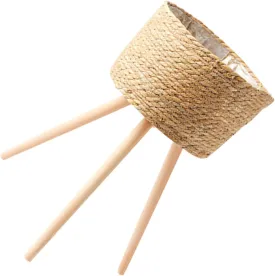 Mipcase Wooden Woven Plant Stand Legs Minimalist Flower Pot Base for Home and Garden