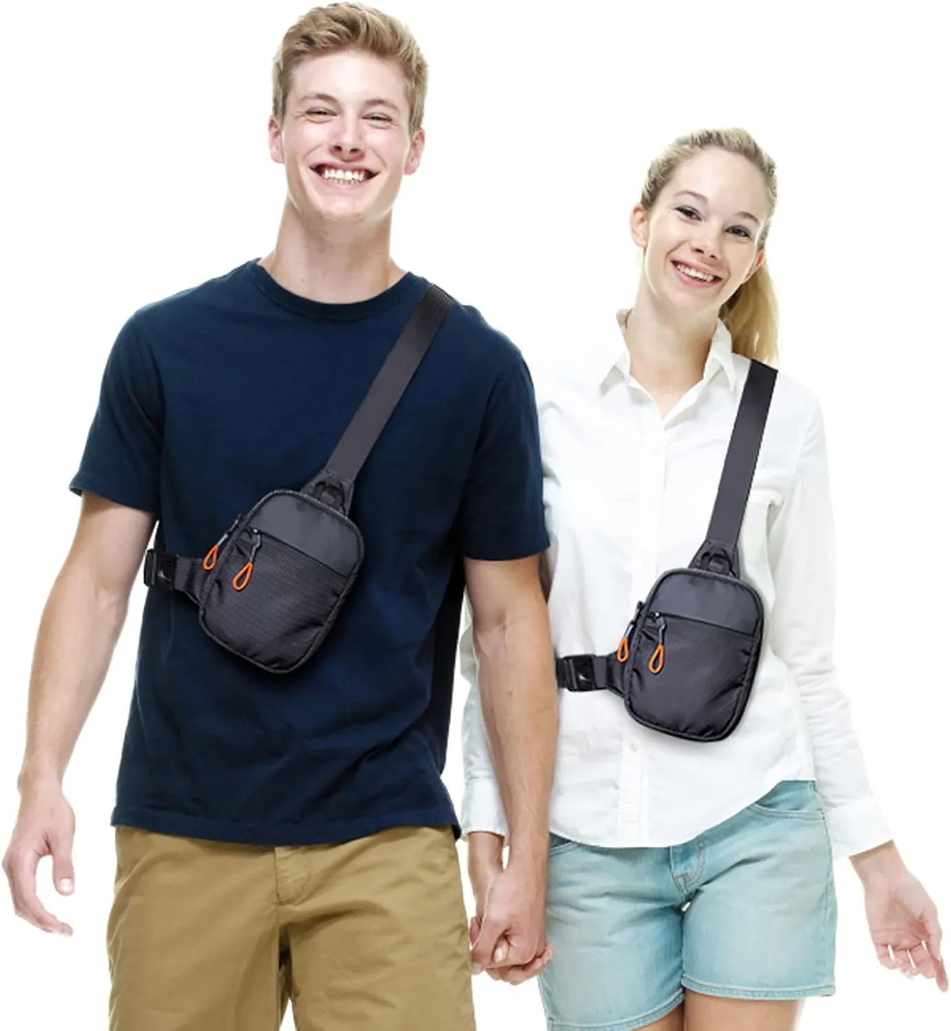 MJNUONE Mini Sling Chest Bag Waterproof Small Crossbody Bag Multi-purpose Lightweight Sling Bag for Men and Women (Black)
