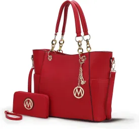 MKF Collection Tote Bag for Women, Handbag Set with Wallet-Top-Handle- Vegan Leather Purse