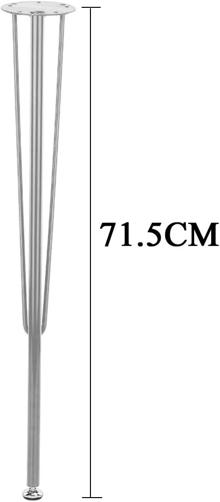 Modern Minimalist 3-bar Support Hairpin Furniture Accessories, Height 71.5 cm Non-Slip Furniture feet Adjustable Furniture Replacement feet (4 Packs)