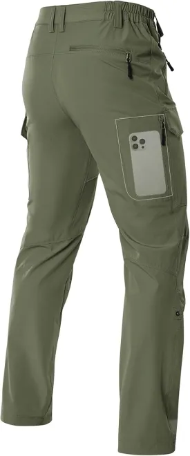 Moosehill Men's Hiking Cargo Pants Lightweight Water-Resistant Quick Dry for Tactical Work Fishing Golf Travel Outdoor Casual