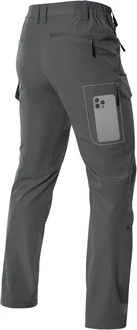 Moosehill Men's Hiking Cargo Pants Lightweight Water-Resistant Quick Dry for Tactical Work Fishing Golf Travel Outdoor Casual