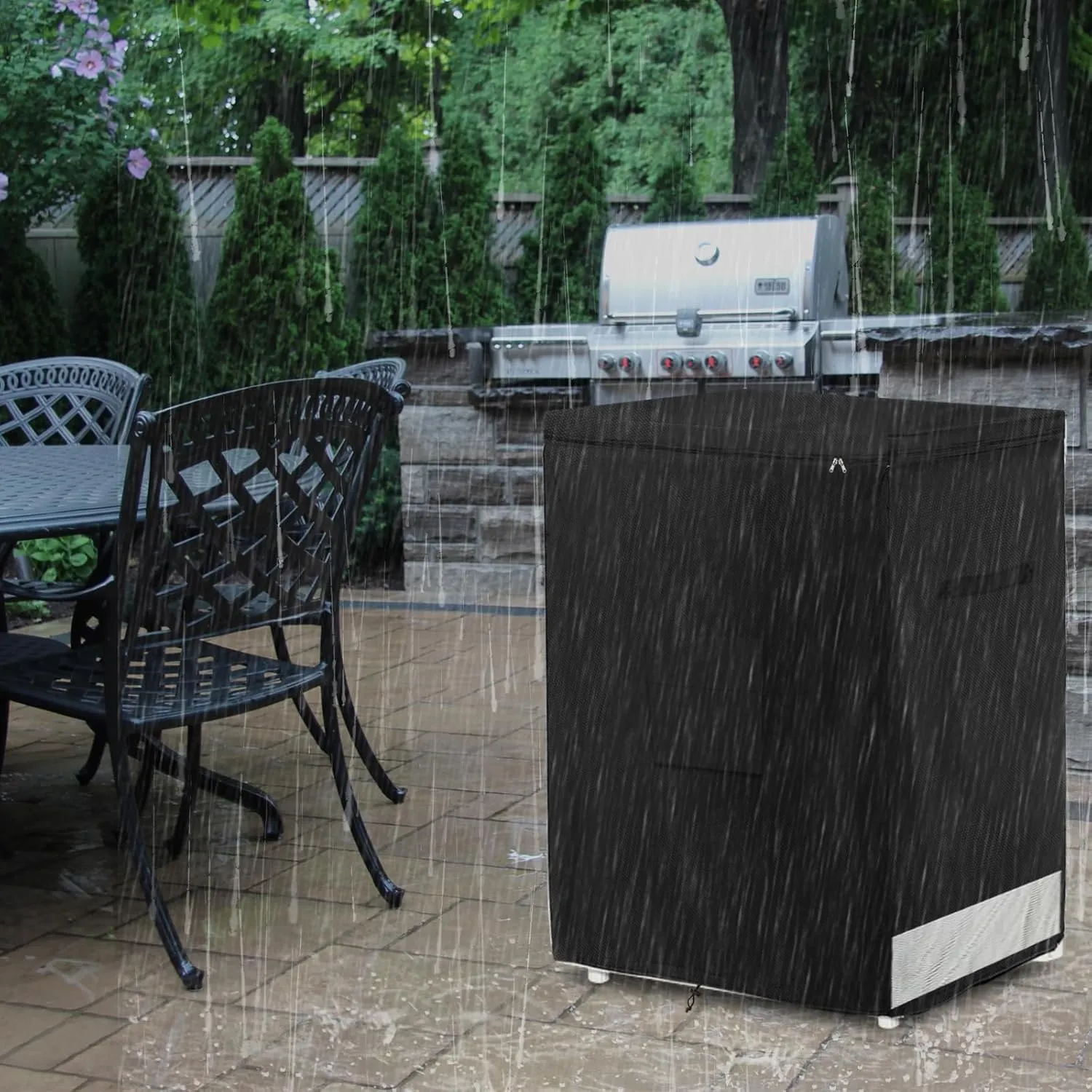 Outdoor Deep Freezer Cover,Heavy Duty 600D 100% Waterproof Chest Freezer Cover,Freezer Covers for Outside 7.0 Cubic Chest Freezer,Top Can Be Opened by Zipper(33"W x 22.5"D x 33.5"H,Black)