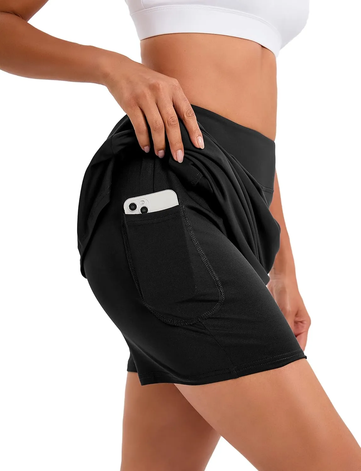 Oyamiki Women's Active Athletic Skort Lightweight Tennis Skirt Perfect for Running Training Sports Golf