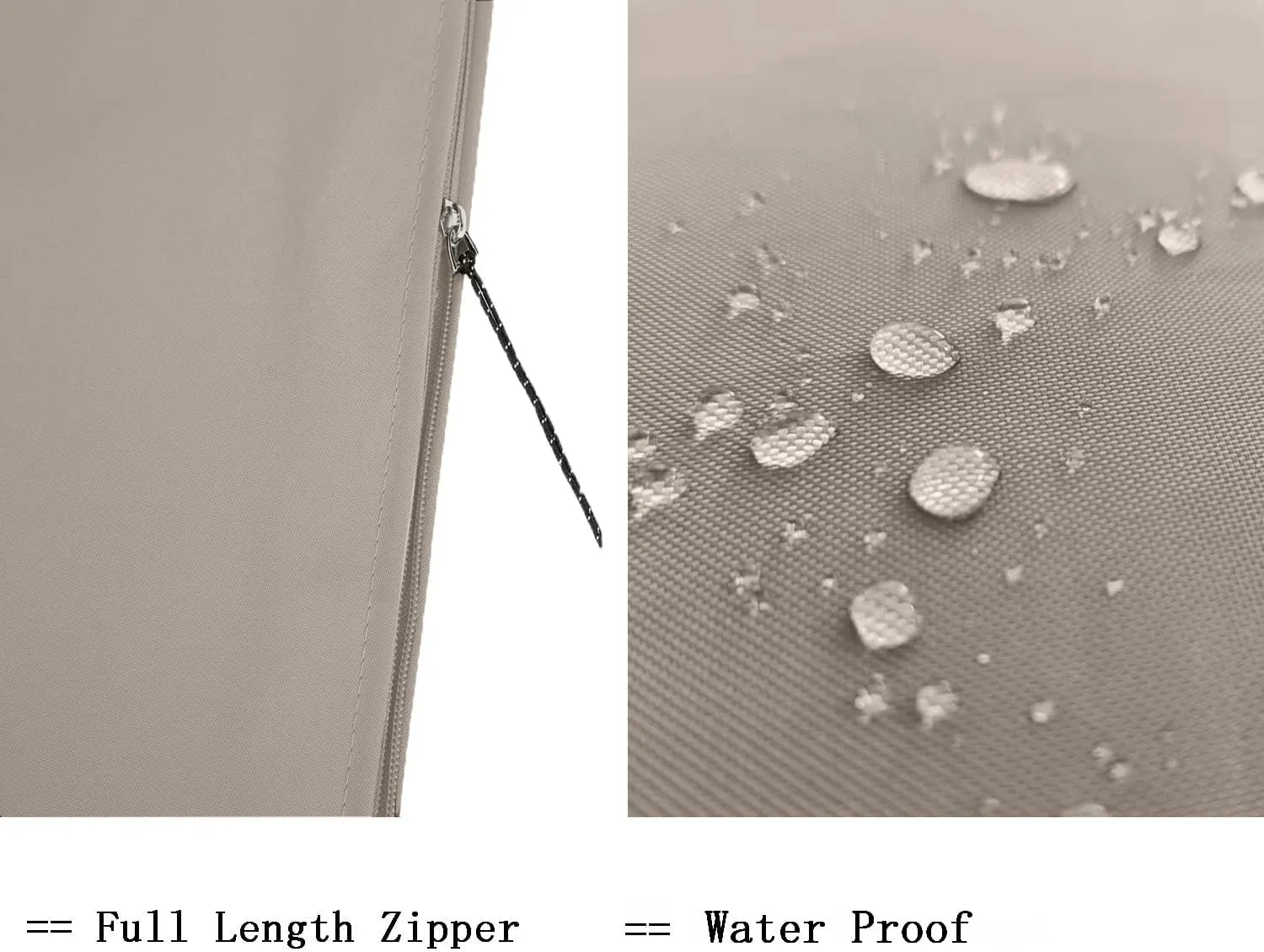 Patio Umbrella Cover for 10FT to 11FT Offset Umbrella, Water Resistant, Curved Cantilever and Straight Pole Parasol Outdoor Umbrellas Cover with Zipper and Rod