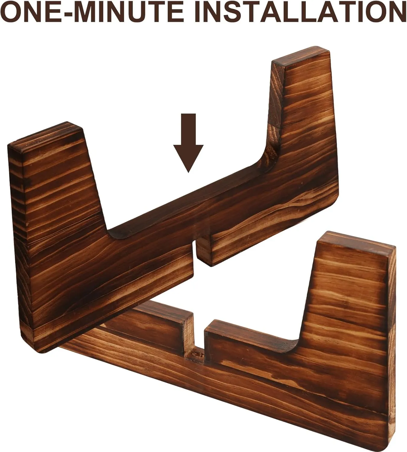 Plant Stand Indoor, Short Plants Holder for 5-15 Inch Pot, Brown Wooden Flower Pot Stand for Indoor Plants, Small Single Floor Plant Stand, Wood, 2 PCS