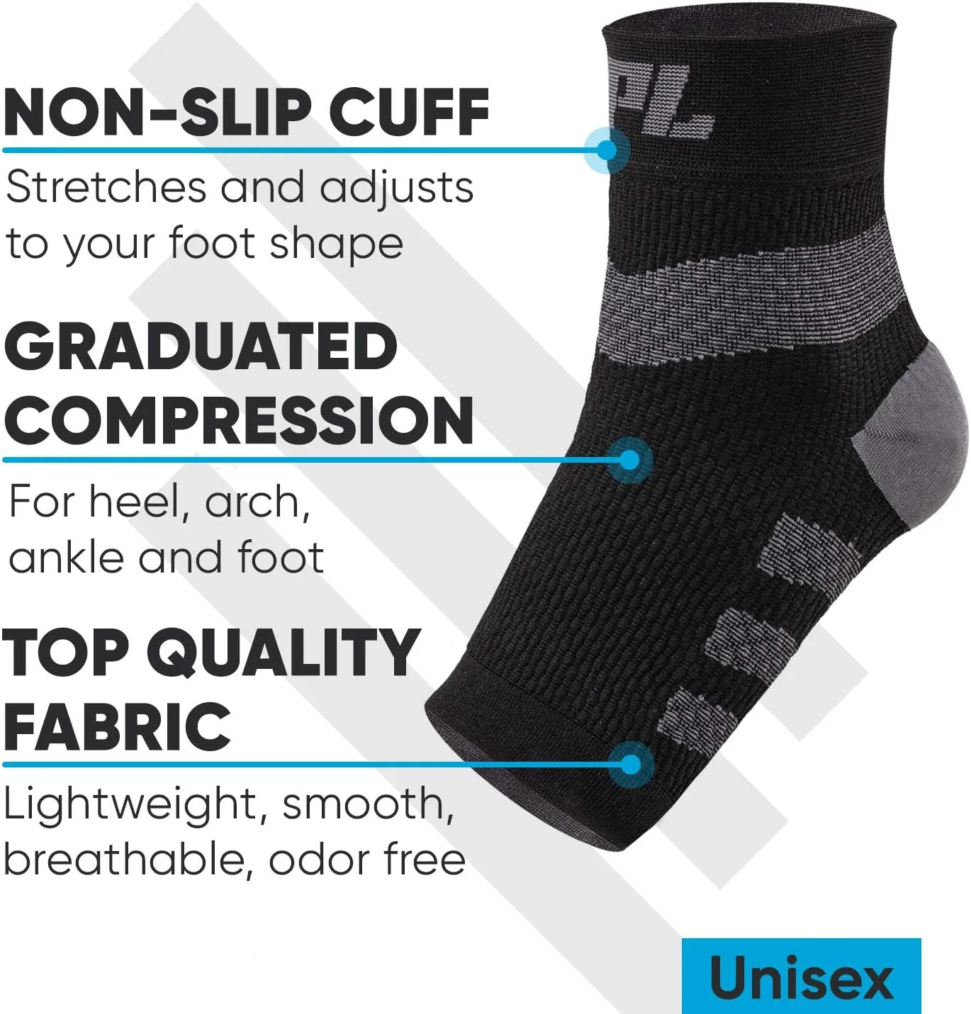 POWERLIX Ankle Orthopedic Brace Plantar Fasciitis Socks for Neuropathy (Pair) for Arthritis, Plantar Fasciitis, Tendinitis
