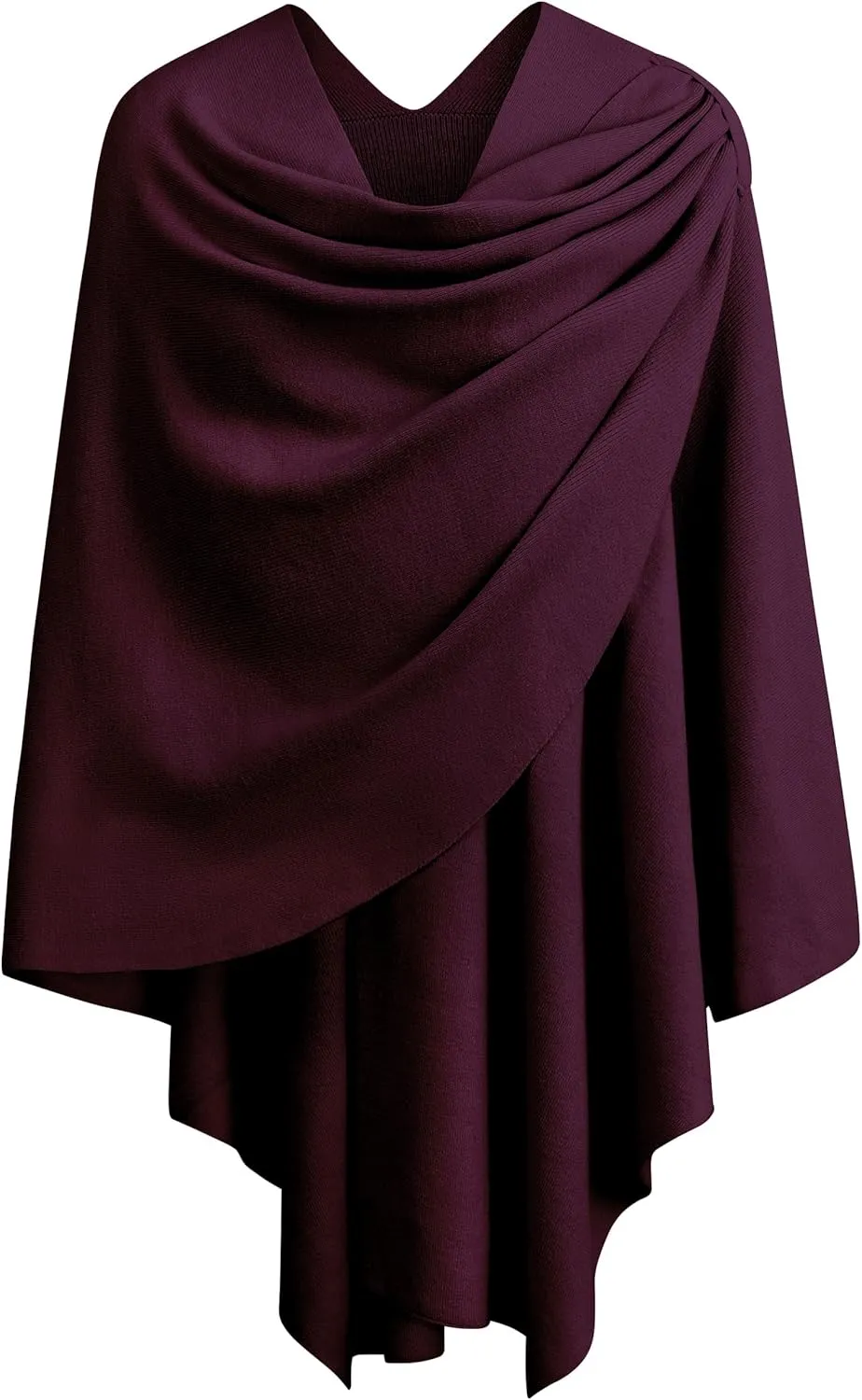 PULI Womens Large Cross Front Poncho Sweater Wrap Topper Knitted Elegant Shawls Cape for Fall Winter