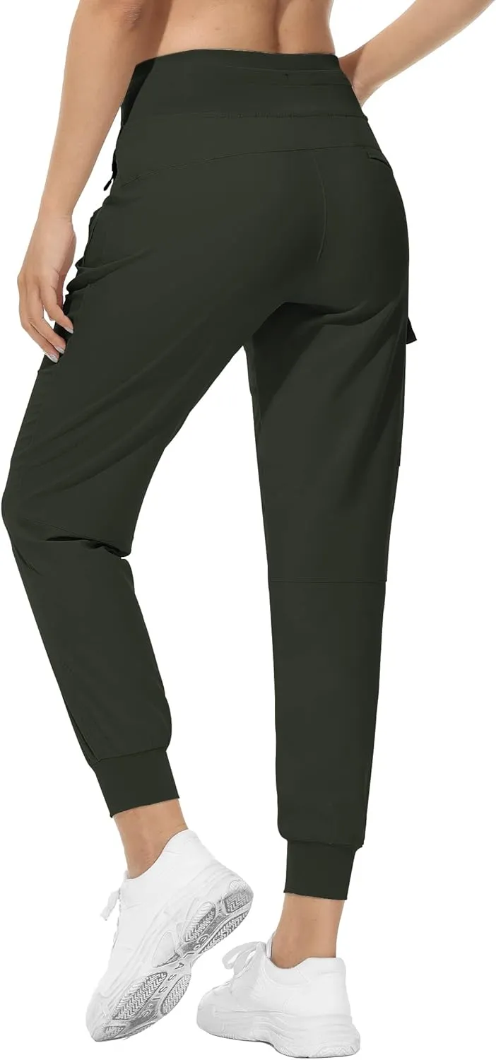 RlaGed Womens Cargo Hiking Pants Lightweight Joggers Quick Dry Water Resistant Outdoor Fishing UPF 50 Zipper Pockets
