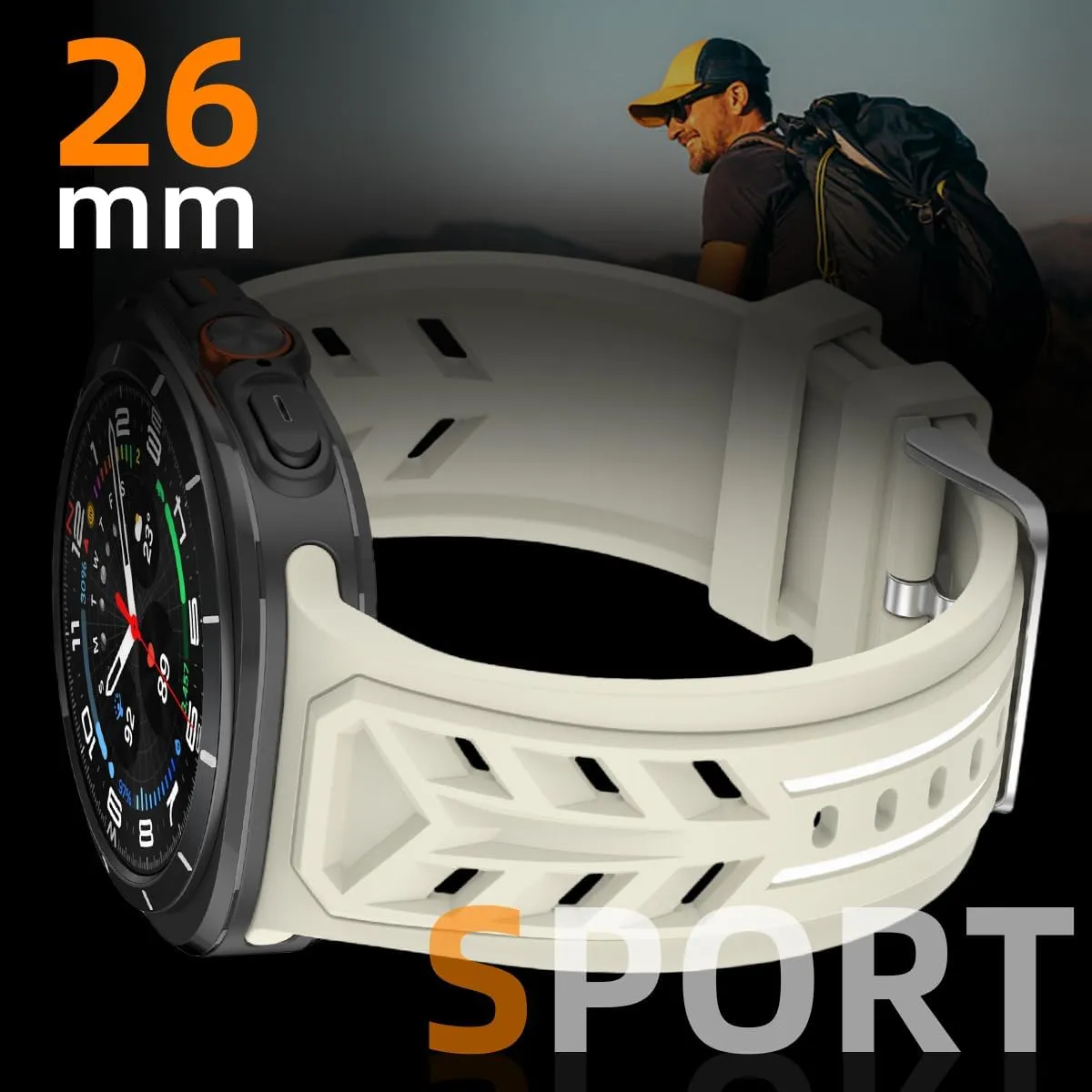 Rugged Galaxy Watch Ultra Bands,Sport Bands Compatible with Samsung Watch Ultra Band 47mm for Men, Breathable Soft Silicone Wristbands Waterproof Strap for Galaxy Watch 7 Ultra 47 MM 2024