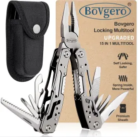 Self Locking Multitool Plier, 15 in 1 Handmade Multi Tool Plier with Nylon Sheath, Spring Inside Multi-tool, Birthday Christmas Father's Day Gift for Men Women Him Her Husband Boyfriend