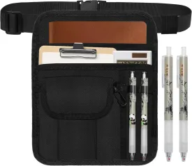 Server Pouch with 2 Pens, Money Apron for Cash Money Pouch for Server Waitress Waist Apron Accessories with Adjustable Belt for Restaurant, Hotel, Bar