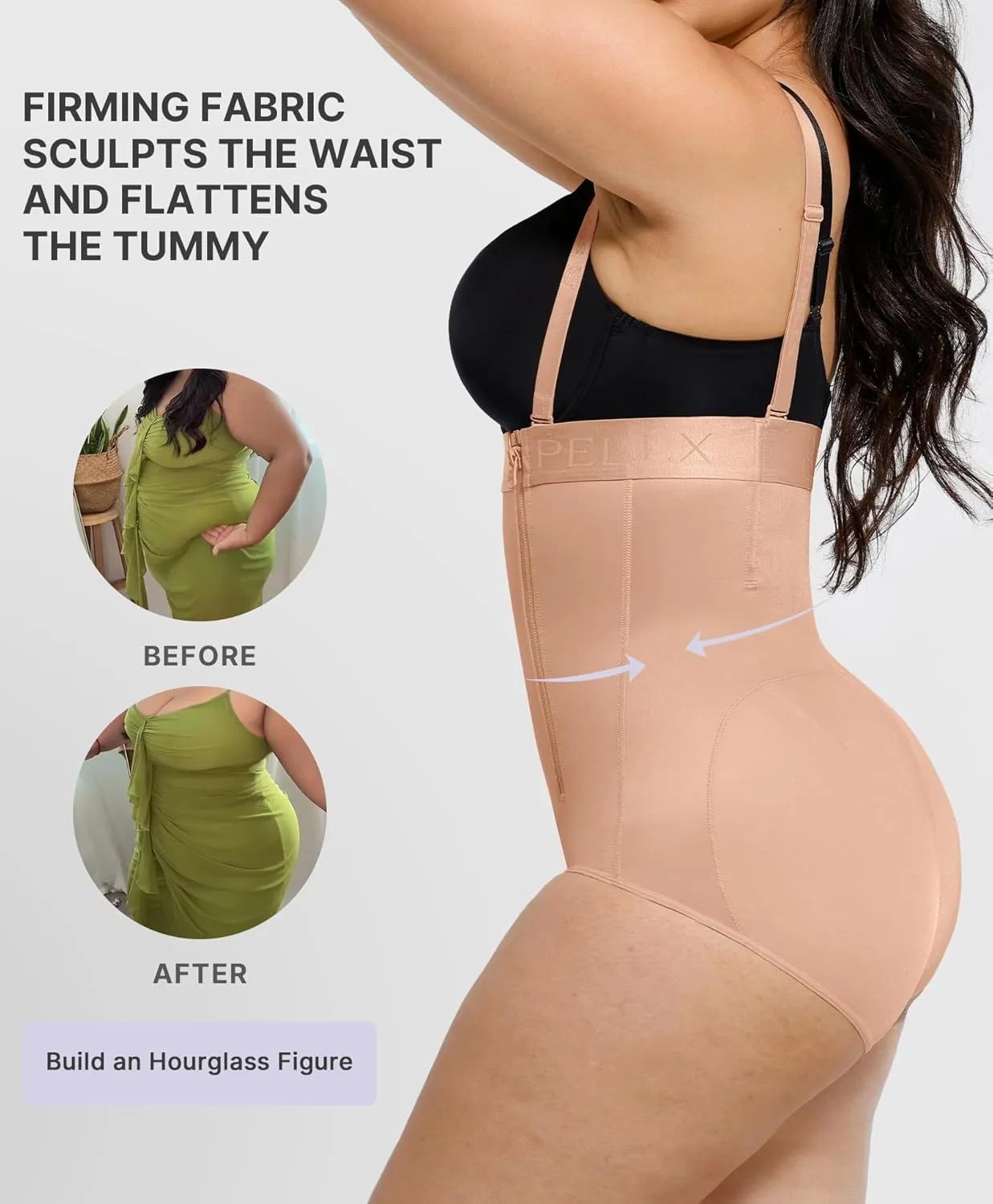 SHAPELLX Shapewear Tummy Control Panty for Women High Waist Body Shaper Waist Trainer Shaper Higher Power Panties