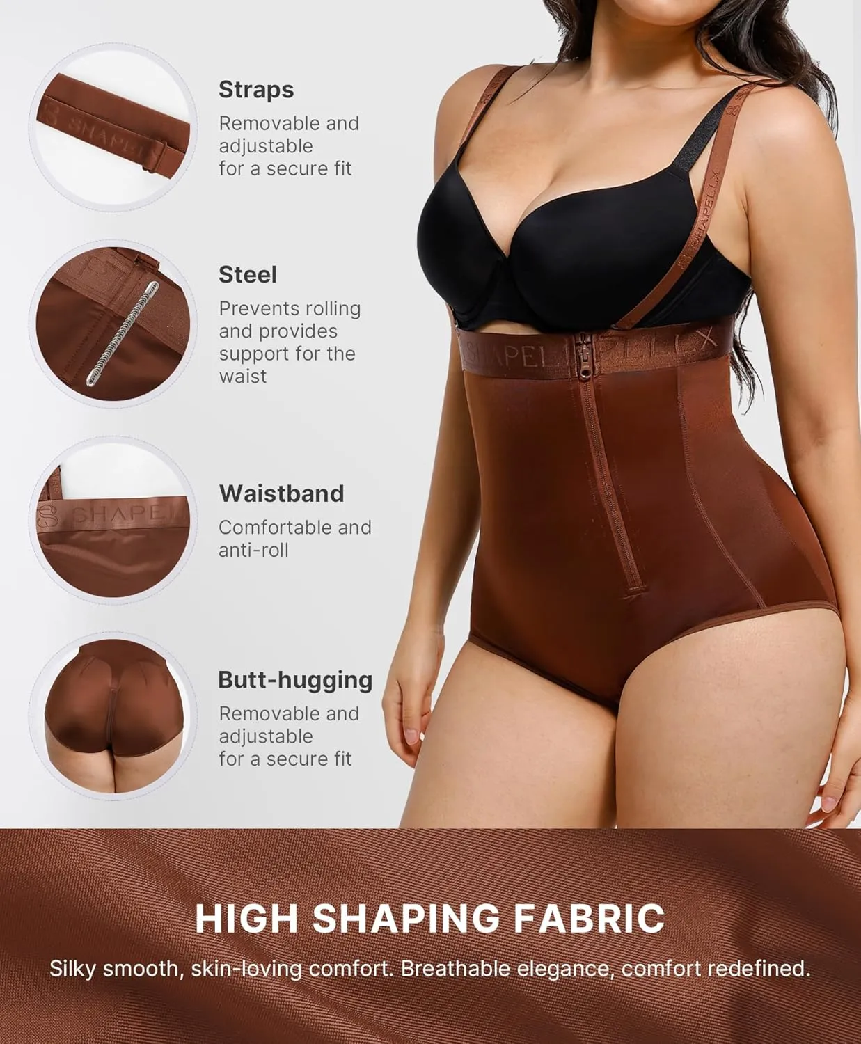 SHAPELLX Shapewear Tummy Control Panty for Women High Waist Body Shaper Waist Trainer Shaper Higher Power Panties