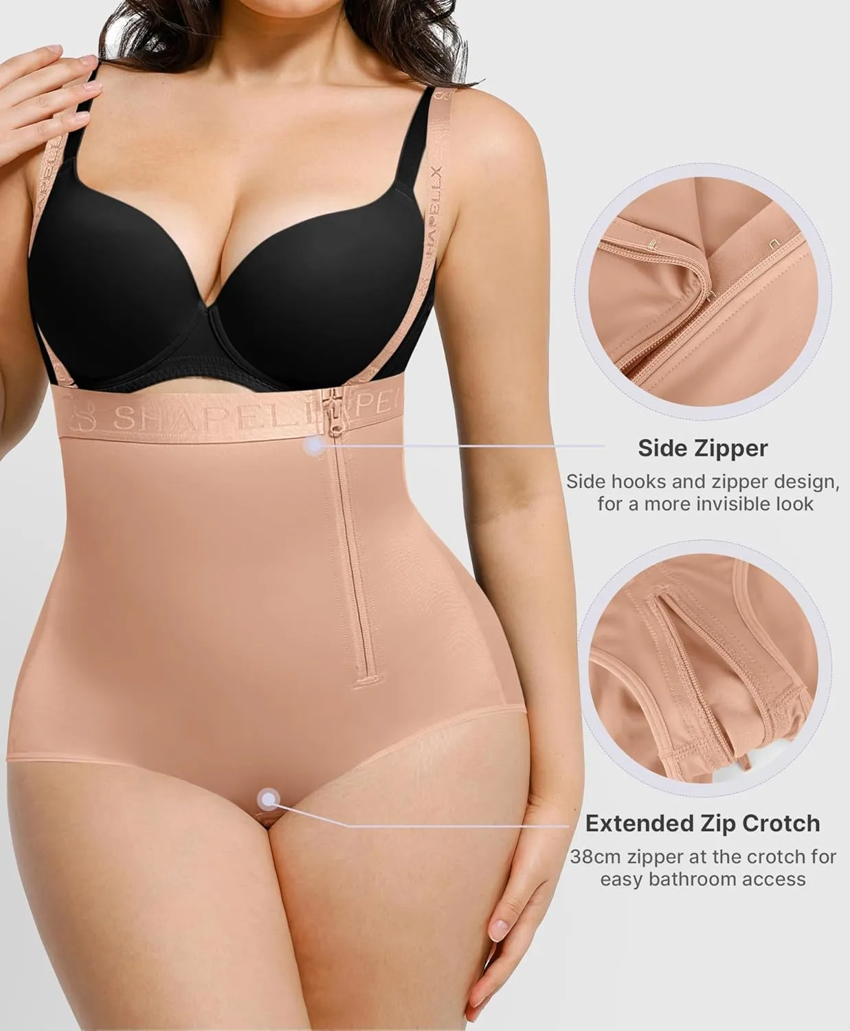 SHAPELLX Shapewear Tummy Control Panty for Women High Waist Body Shaper Waist Trainer Shaper Higher Power Panties