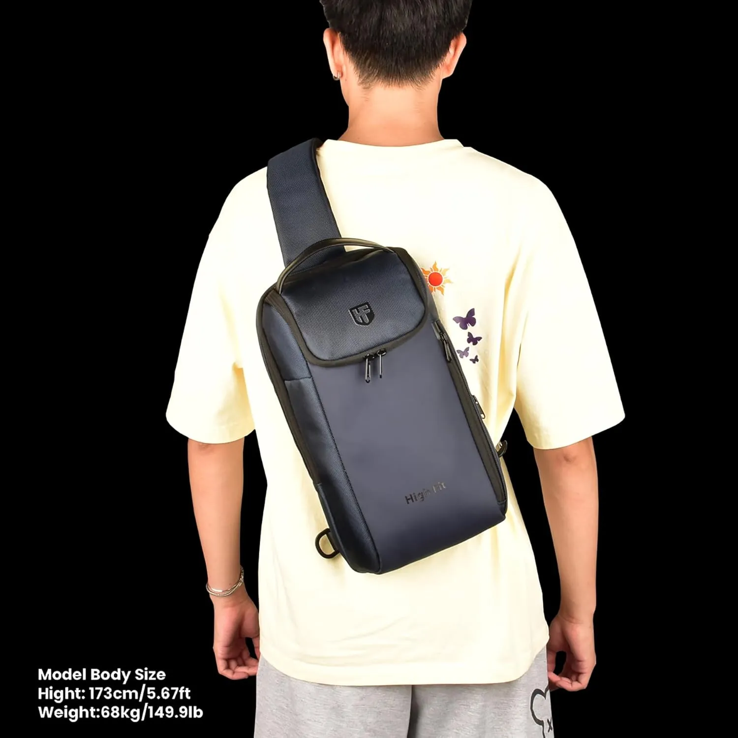Sling Bag Crossbody Backpack Compact EDC Daypack for Men Minimalist Chest Shoulder bag 11 inch iPad Pro M4/ iPad Air M2