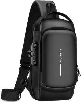 Sling Bag for Men | Anti-theft Crossbody Bag - PU Leather Crossbody Shoulder Bag - Chest Bag for Daily use
