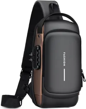 Sling Bag for Men | Anti-theft Crossbody Bag - PU Leather Crossbody Shoulder Bag - Chest Bag for Daily use