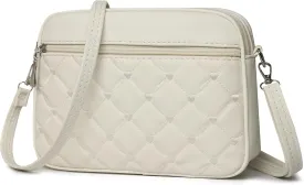 Small Quilted Crossbody for Women purse,vegan leather Multi-layer Shoulder Handbag with Adjustable strap