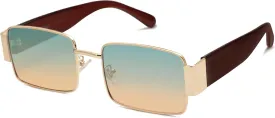 SOJOS Retro Fashion Rectangle Sunglasses Womens Mens Vintage Trendy Square Shades SJ1162