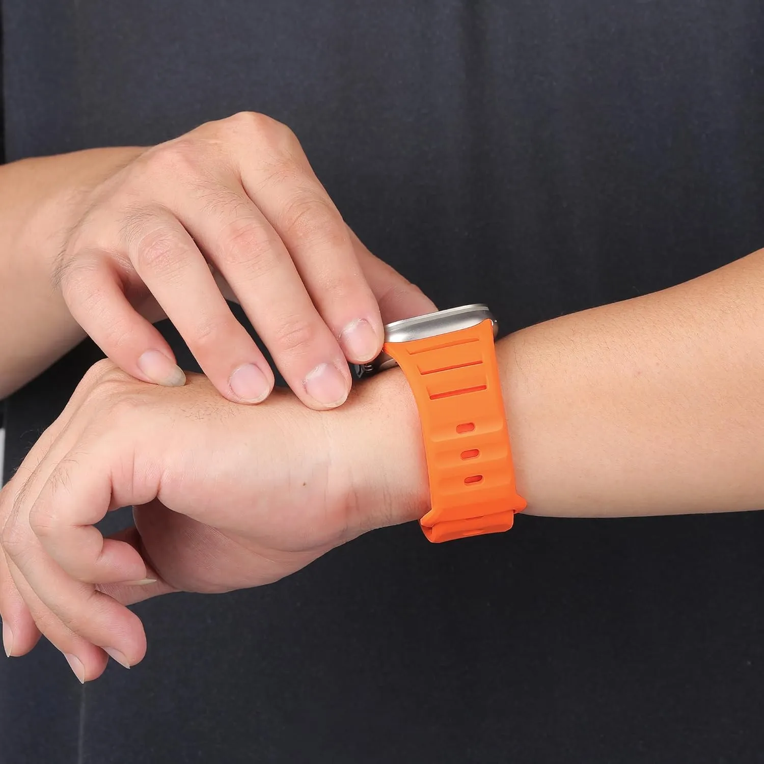 Sport Bands for Apple Watch Ultra 2 Band 49mm 45mm 44mm 42mm Men Women,Rugged Wide Silicone Waterproof Wristbands with Metal Adapter Strap for iWatch Ultra Band Series 9 8 7 6 SE 5 4 3 2,Ultra2/Ultra