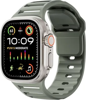 Sport Bands for Apple Watch Ultra 2 Band 49mm 45mm 44mm 42mm Men Women,Rugged Wide Silicone Waterproof Wristbands with Metal Adapter Strap for iWatch Ultra Band Series 9 8 7 6 SE 5 4 3 2,Ultra2/Ultra