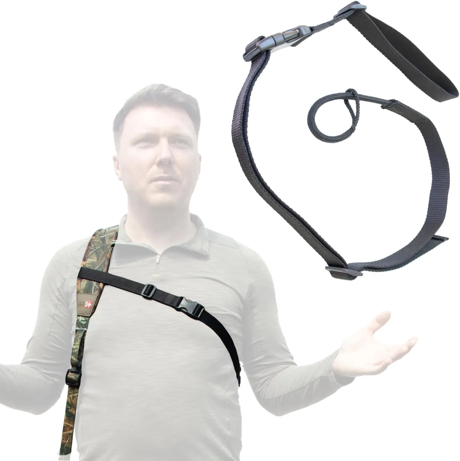 Stalker Sling Cord for Rifle or Shotgun Slings, Hands-Free Crossbody Chest Strap, Harness | Secures Your Gun on Your Back | Hands-Free Convenience I Climb, Crawl, Observe or Film with Ease