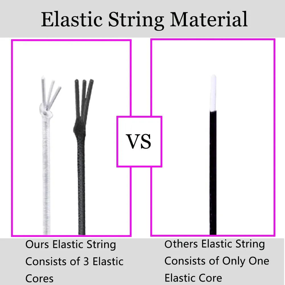 Stretchy String for Bracelets, 4 Rolls 1 mm Sturdy Elastic String Elastic Cord for Jewelry Making, Necklaces, Beading (2 Black  2 White)