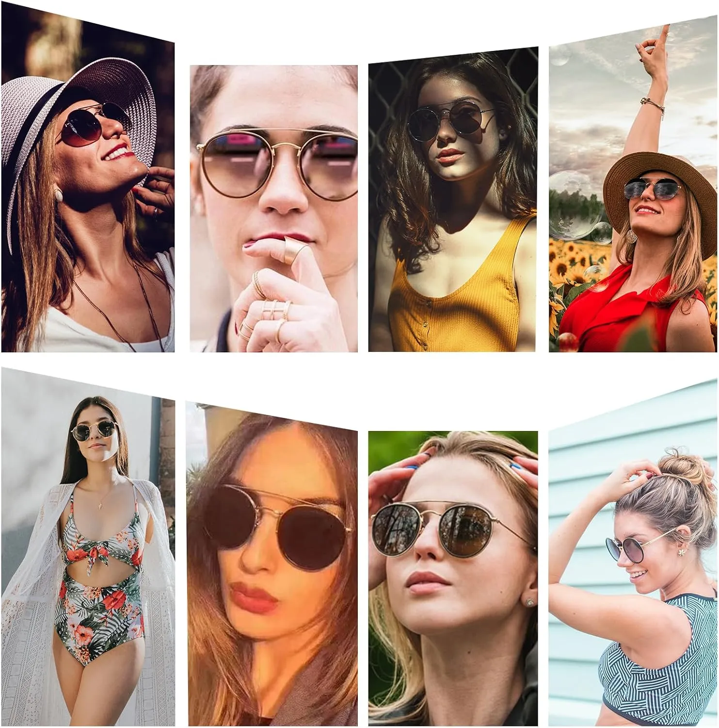 Sumato Retro Round Double Bridge Sunglasses for Women Men Twin Beams Tortoise Circular UV400 Sunnies