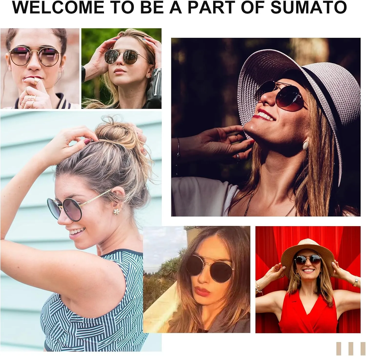 Sumato Retro Round Double Bridge Sunglasses for Women Men Twin Beams Tortoise Circular UV400 Sunnies