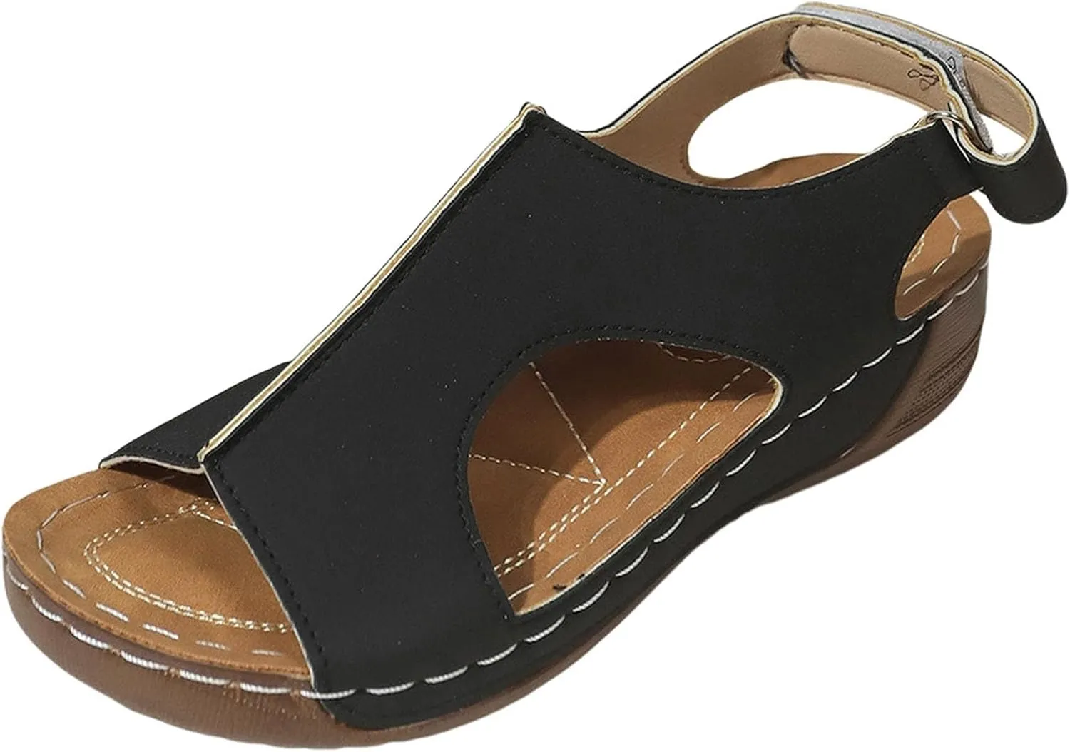 Summer Sandals for Women 2025 Platform Sandals Bohemia Ankle Strap Wedge Orthopedic Sandal for Women Open Toe Flip-Flops Lightweight Wedge Sandal Casual Walking Low Walking Shoes 2025