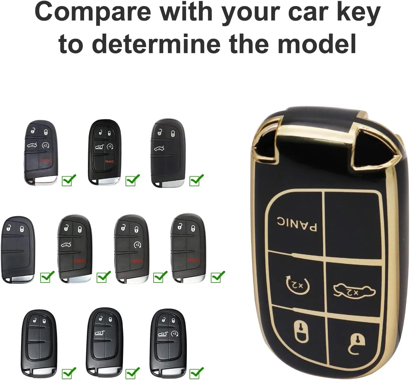 SUNCARACCL for Jeep Key Fob Cover with Leather Keychain, Soft TPU Full Cover Protection Key Case for Grand Cherokee Renegade Dodge Durango Challenger Journey Smart Key