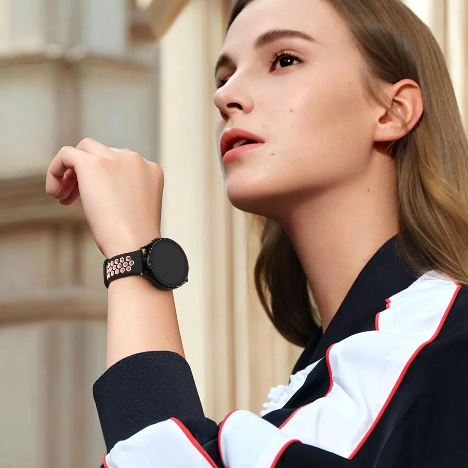 Vancle Silicone Band Compatible with Coros Pace 2 Watch Band/Coros Apex (42mm), 20mm Quick Release Strap Breathable Wristband for Women Men