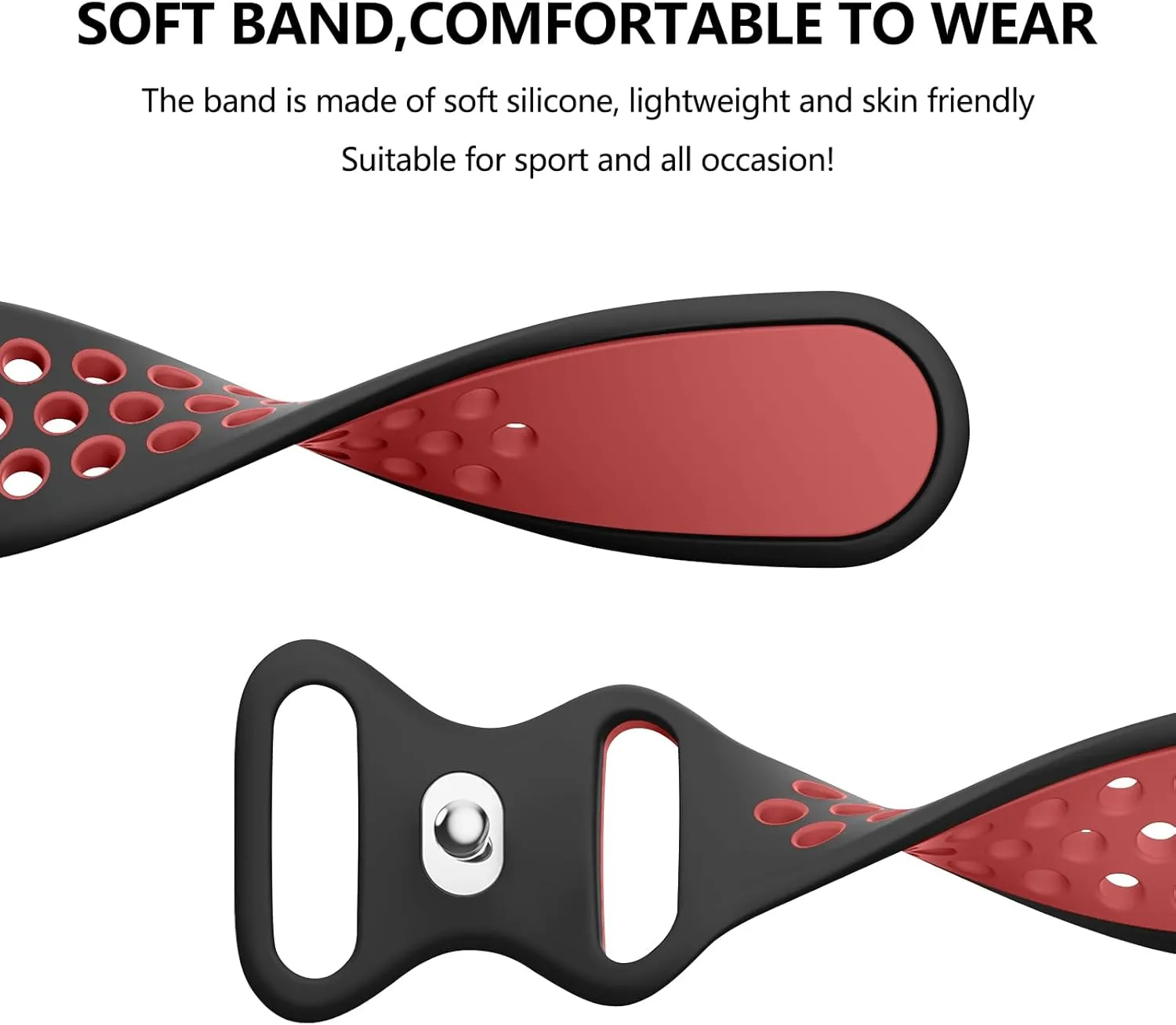 Vanjua Breathable Silicone Band for Amazfit Bip 5 & GTR 4 / 3 / 2 Smart Watch, 22mm Quick Release Replacement Wristband Sport Strap Compatible with Amazfit Bip 5 Band / GTR 4 / 3 Bands Men Women