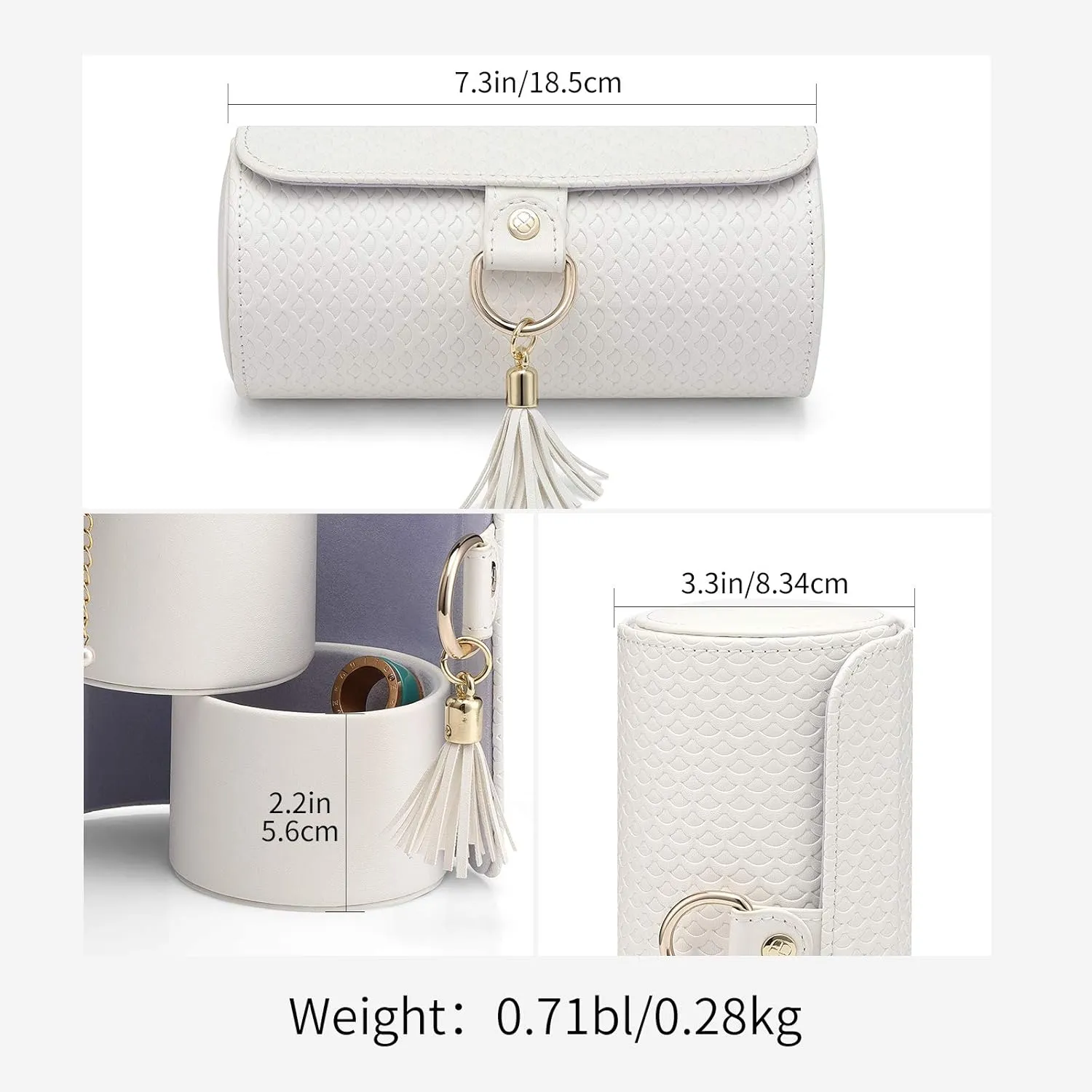 Vlando Wedding Gifts for Women, Travle Jewelry Organizer, Bridal Shower Gifts, Bridesmaid Gifts for Wedding Day Bride Gifts, Bridesmaid Proposal Gifts, Travel Jewelry Case - White