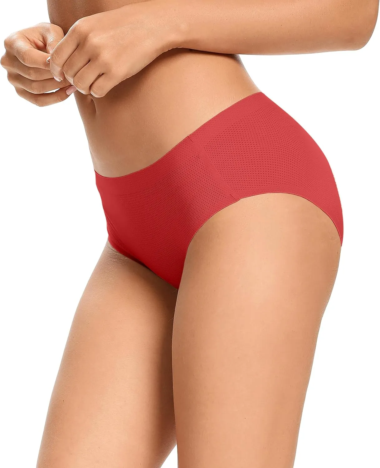 voenxe Women Seamless Hipster Underwear,Breathable Ladies Panties Bikini,No Show Briefs,Comfortable Undies for Women 5-Pack