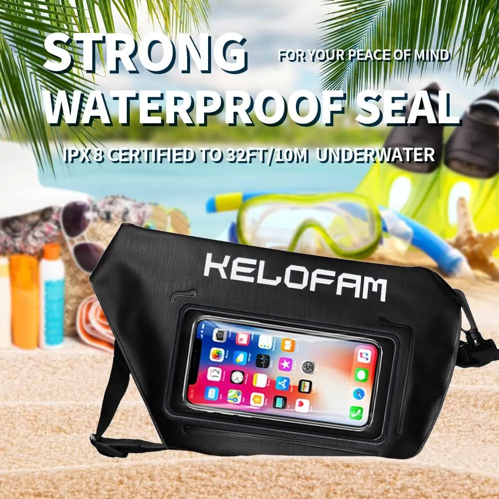 Waterproof Bag for Swimming, IPX8 Cell Phone Dry Bags waterproof with Waist Strap, Keep Your Valuables Dry, Perfect for Swimming Snorkeling Boating Kayaking Beach Pool Water Park (Normal)