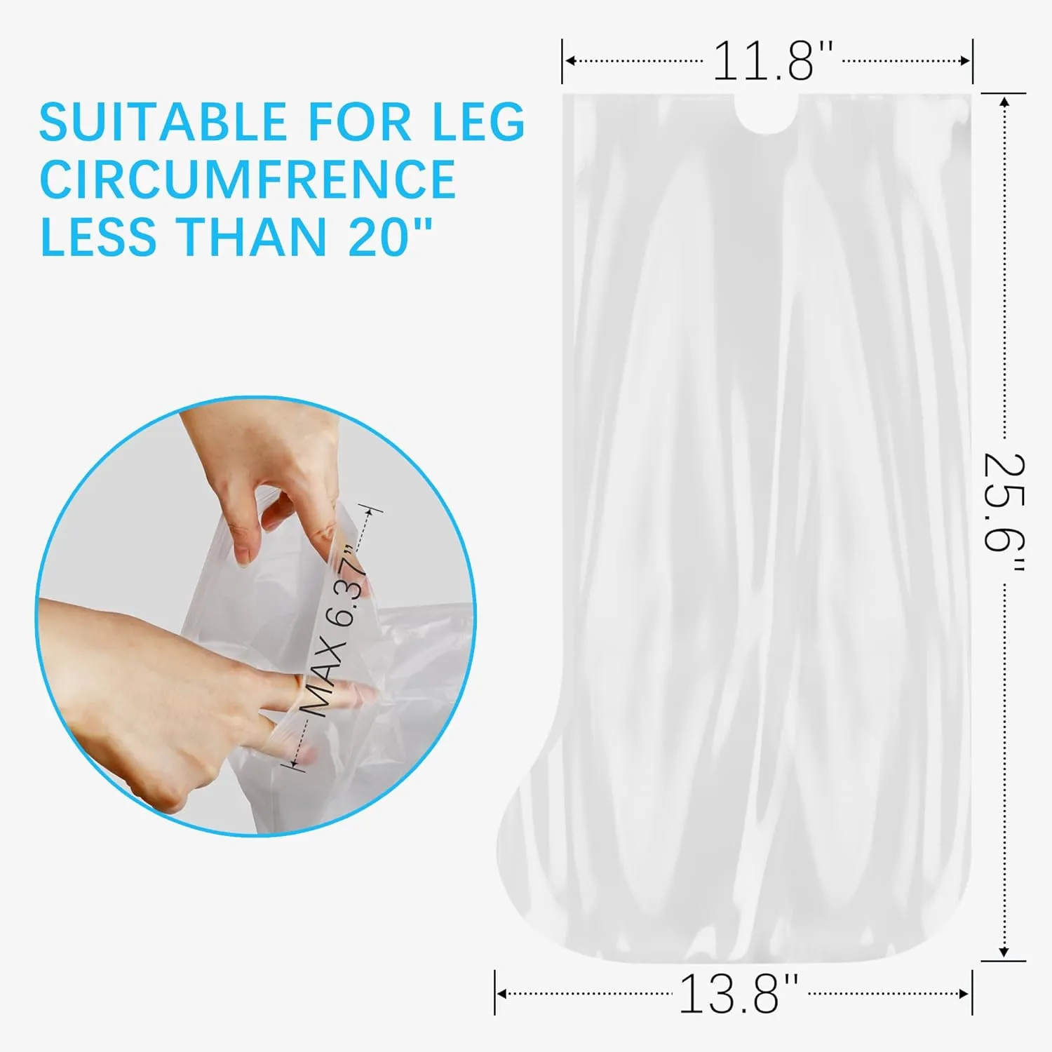 Waterproof Cast Covers for Shower Leg - Watertight Seal - Adult & Kids - Reusable 2-Pack Leg Cast Covers for Shower Adult