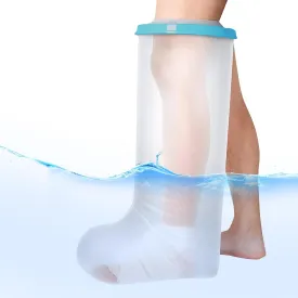 Waterproof Leg Cast Cover for Shower Watertight Foot Protector with Non-slip Bottom for Broken Surgery Foot Wound and Burns Reusable